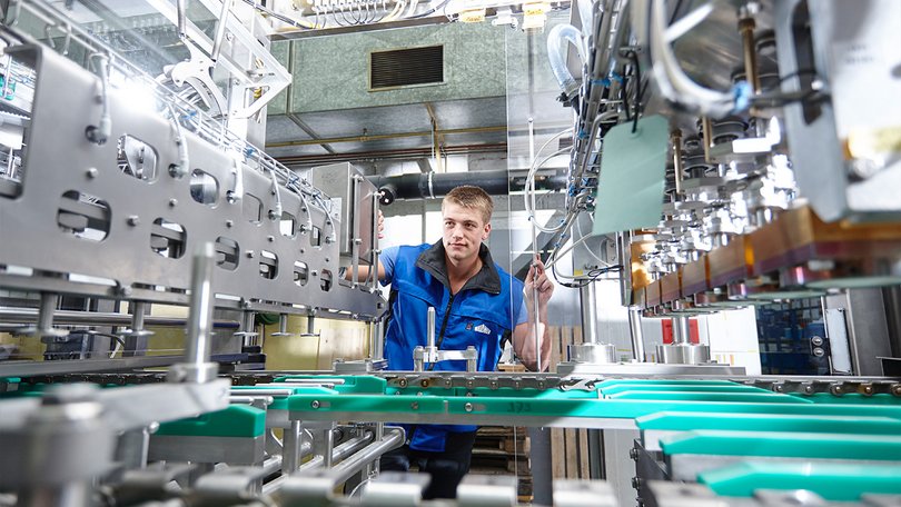 Man working at a machine